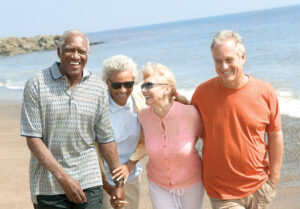 Craft Building seniors on the beach