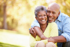 Horizons at Scales Plaza senior couple outside