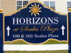 Horizons at Scales Plaza sign