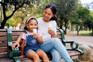 The Smith At Freeport eating ice cream